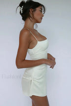 Spaghetti Strap Stylish Mini Satin Dress
