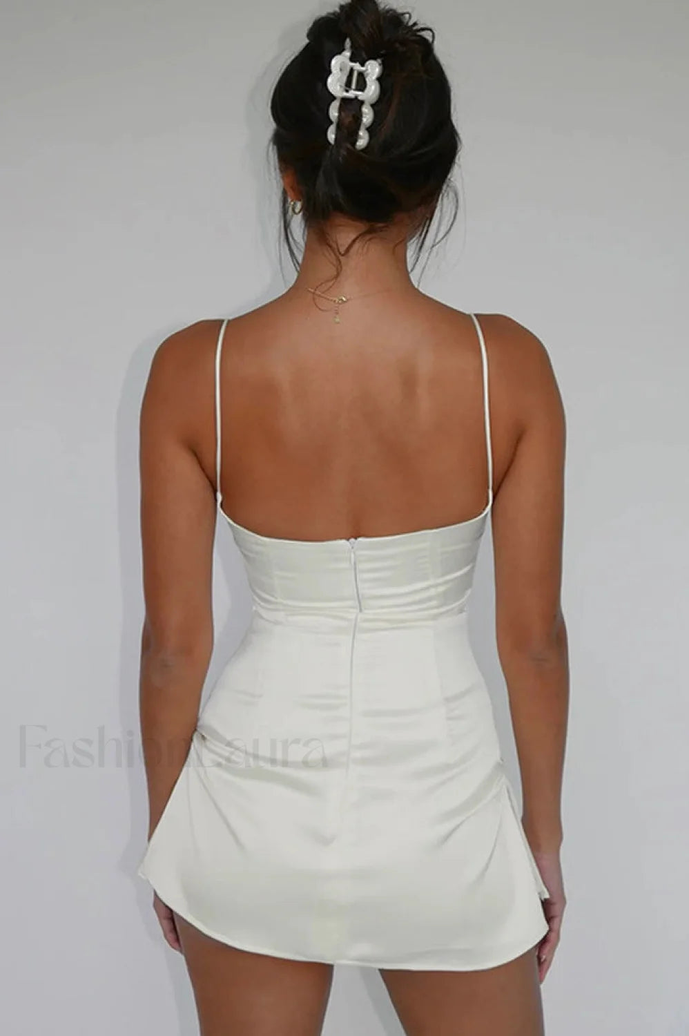 Spaghetti Strap Stylish Mini Satin Dress