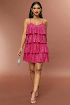 Sparkly Layered Cake Charming Cami Party Dress