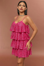 Sparkly Layered Cake Charming Cami Party Dress
