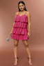 Sparkly Layered Cake Charming Cami Party Dress XS / Hot Pink