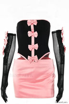 Spice Bow Knot Charming Skirt Two Piece Set