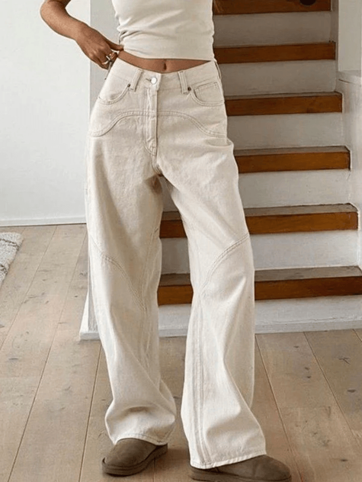 Splice Straight Leg Cargo Jeans Beige / S Jeans Main image