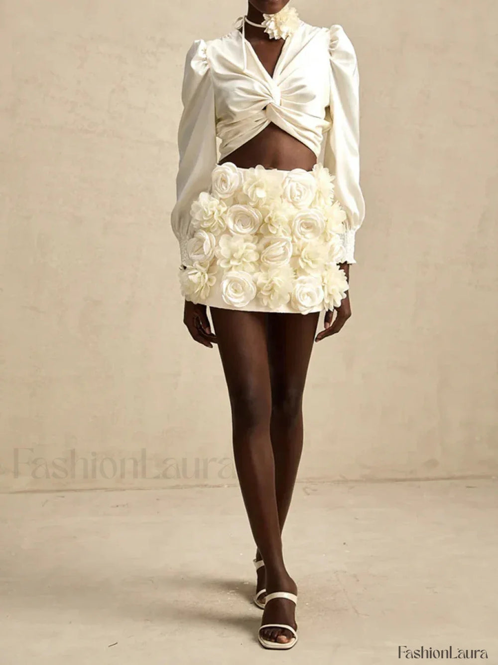 Spliced Appliques Party Skirt