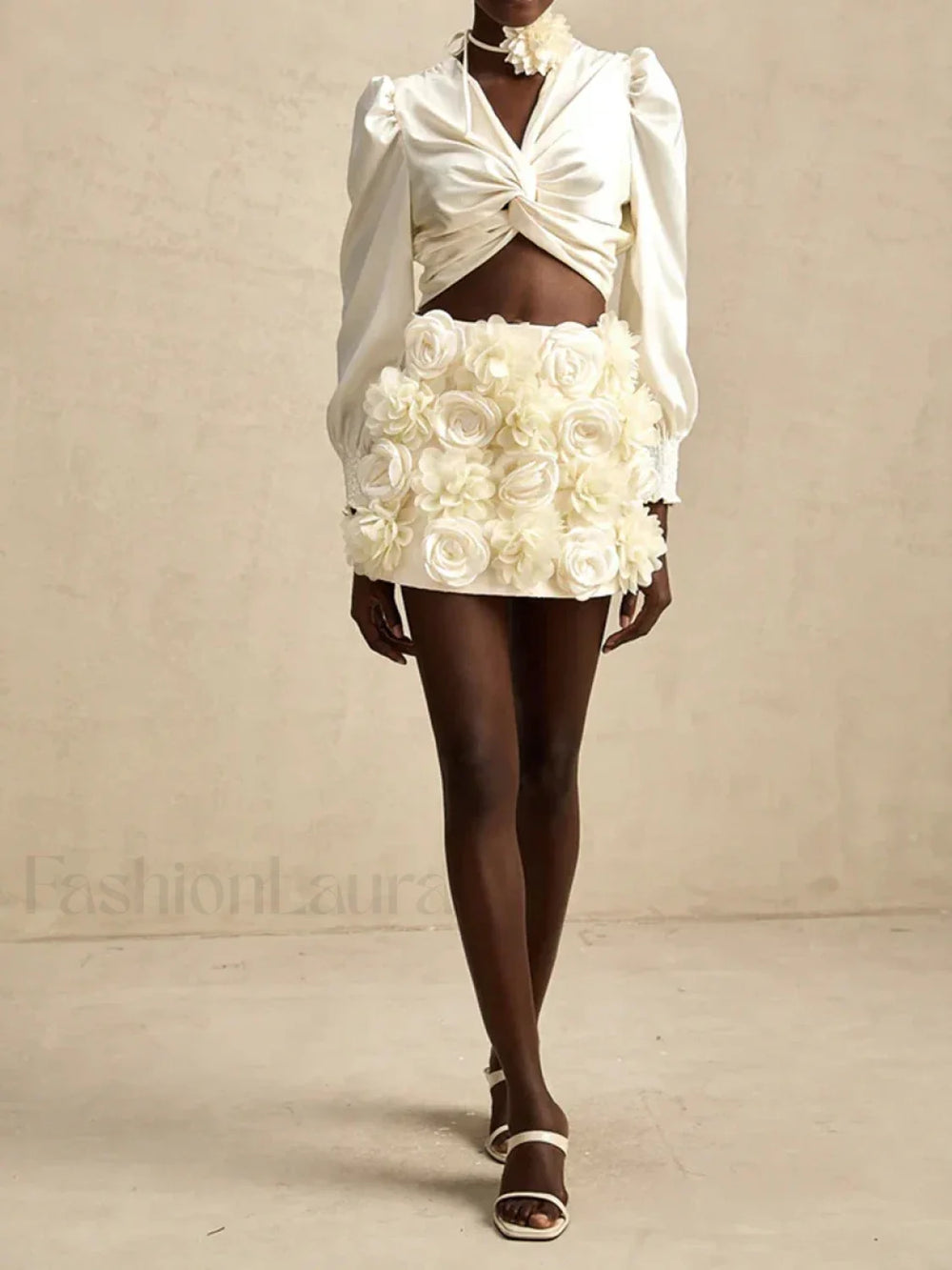 Spliced Appliques Party Skirt