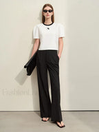 Spliced Mutton Sleeve T Shirt
