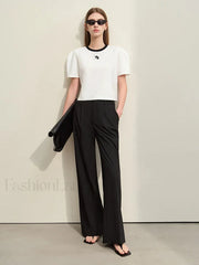 Spliced Mutton Sleeve T Shirt