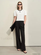 Spliced Mutton Sleeve T Shirt