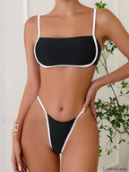 Splicing Mini Micro Thong Bikini Set