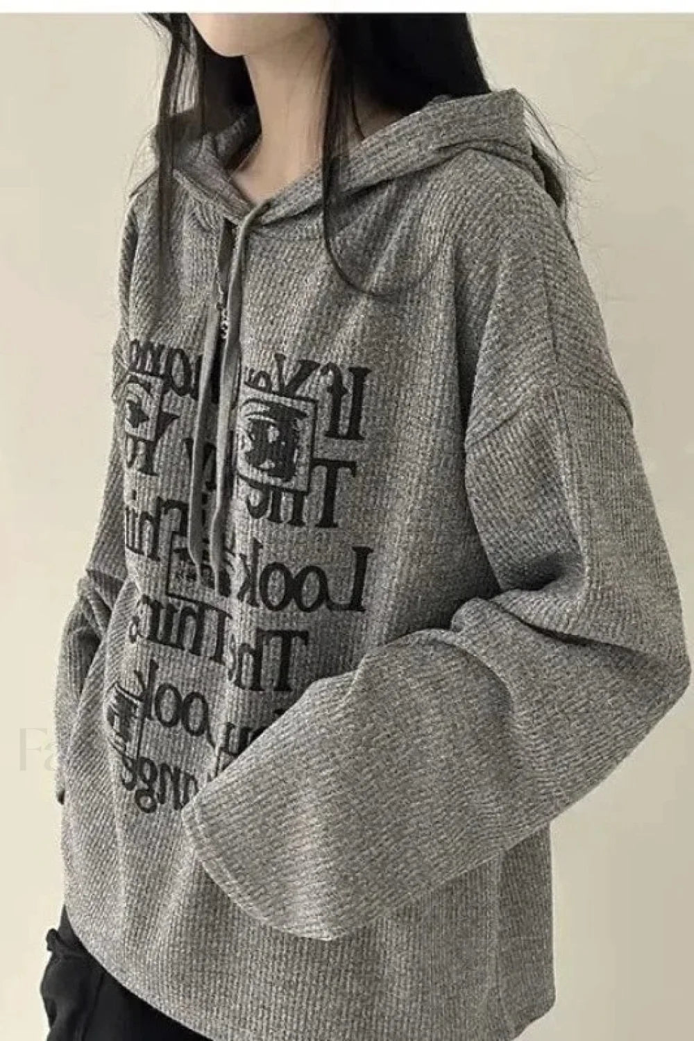 Splicing Printed Letter Hooded Hoodie