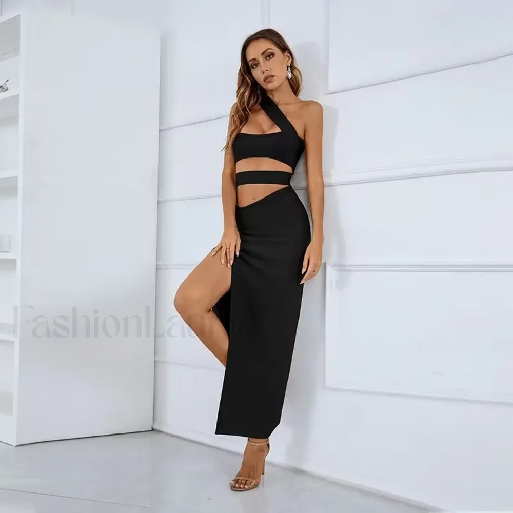 Split Bandage Bodycon Midi Dress