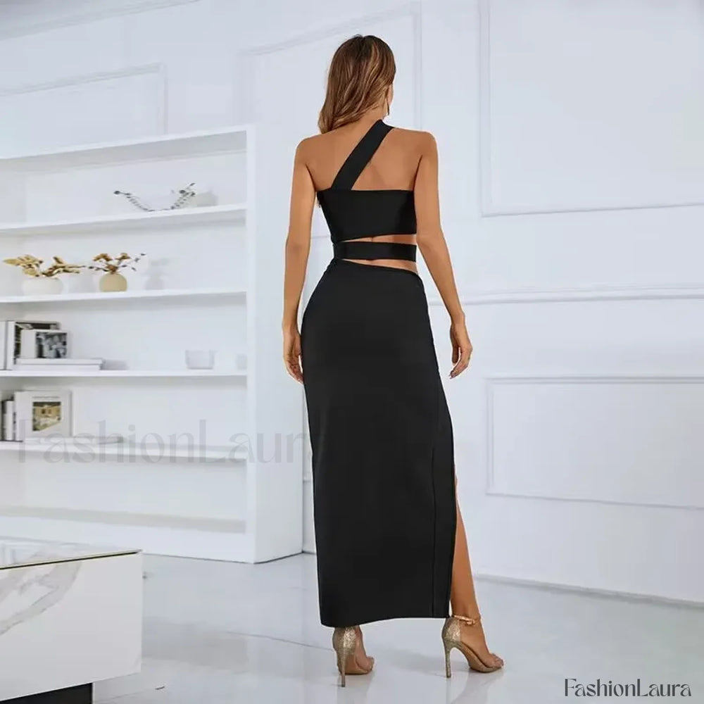 Split Bandage Bodycon Midi Dress