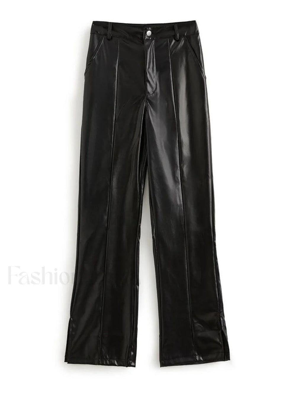 Split Flare Leg Pu Pants Pants