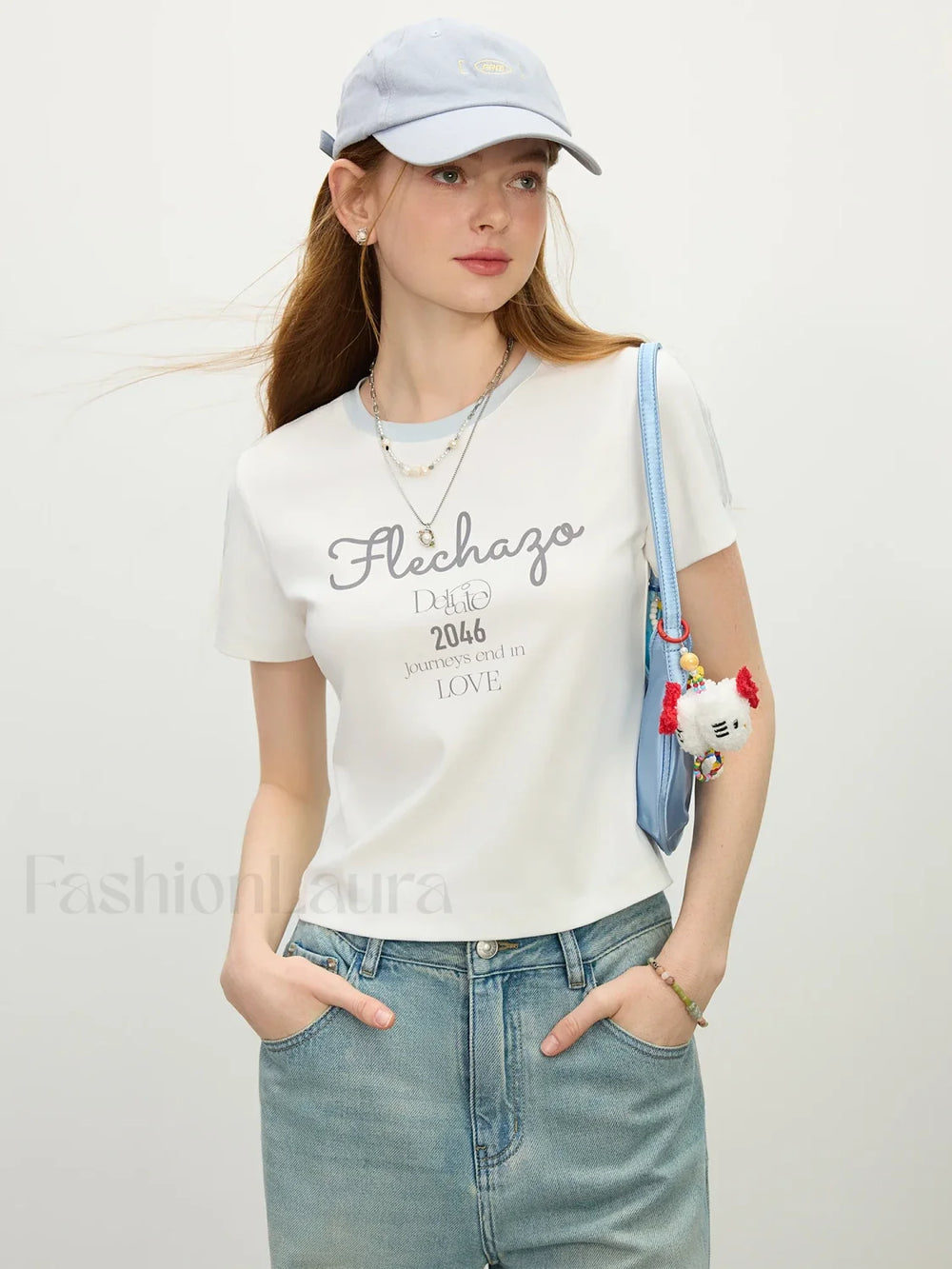 Sporty Cropped Racerback Jersey T Shirt white neck / S