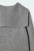 Spring Gray Crew neck Knit Cardigan
