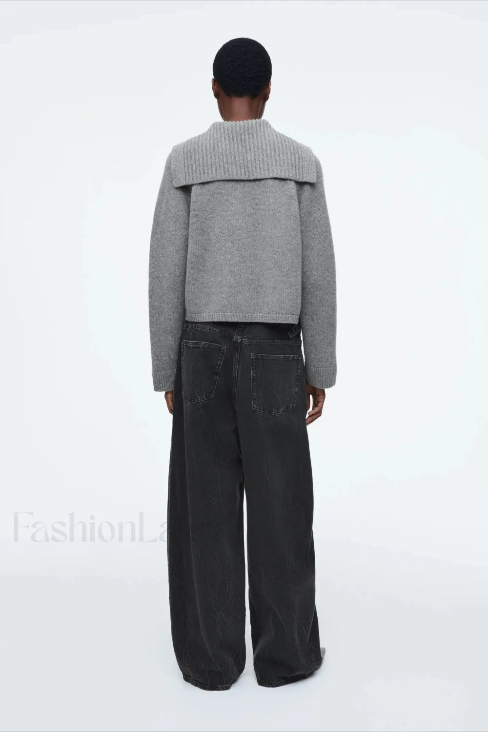 Spring Gray Crew-neck Knit Cardigan Secondary image