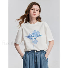 Spring New Casual Loose Cotton T Shirt