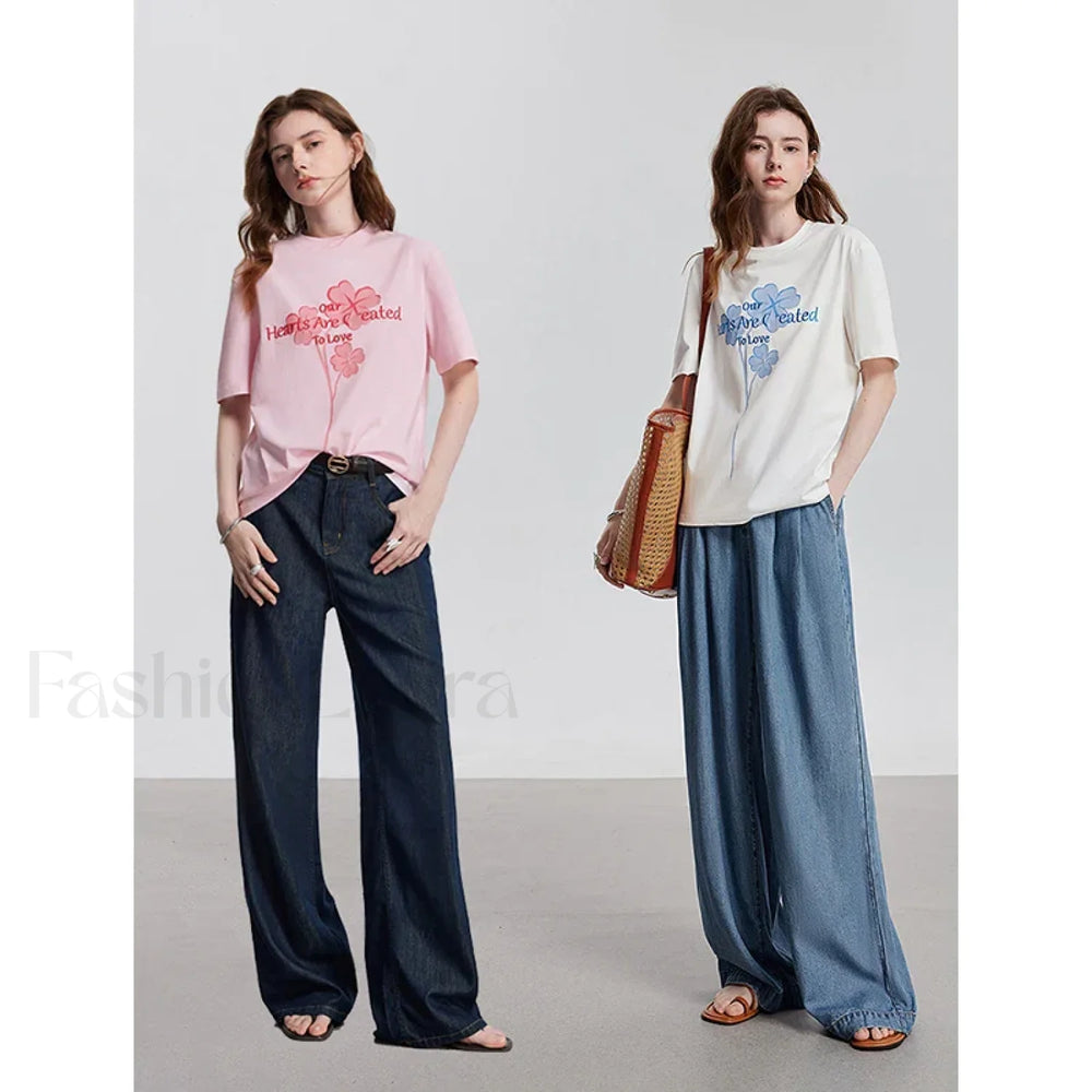Spring New Casual Loose Cotton T Shirt