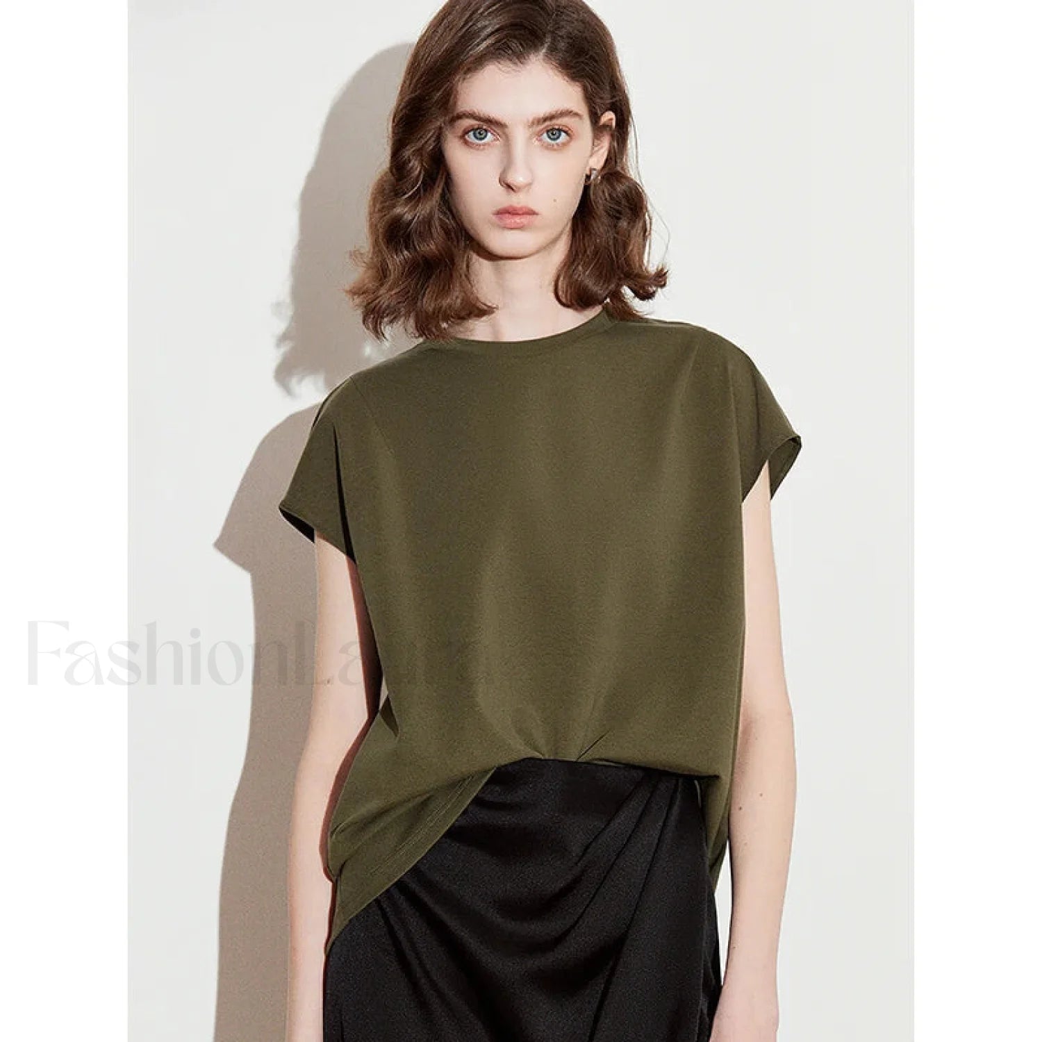 Spring New Round Neck Cotton T Shirt Army Green / S Main image