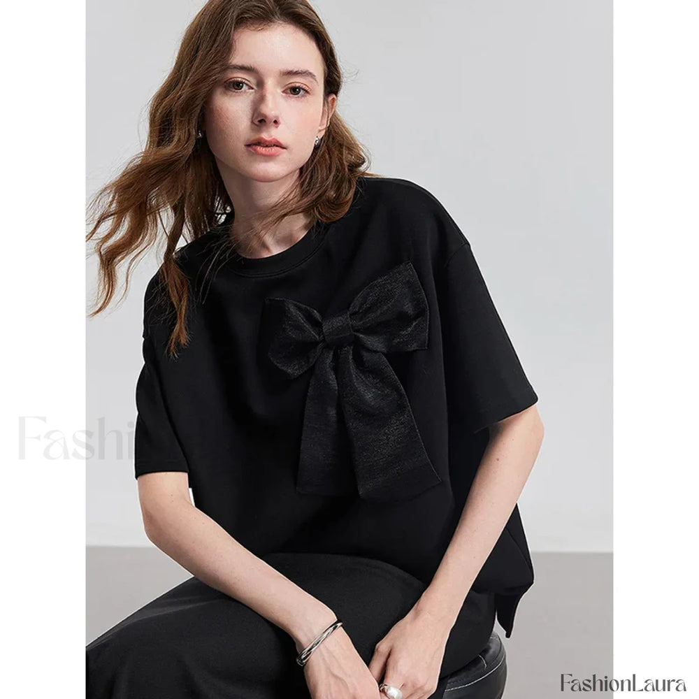 Spring New Short Sleeve Cotton T Shirt Black / S