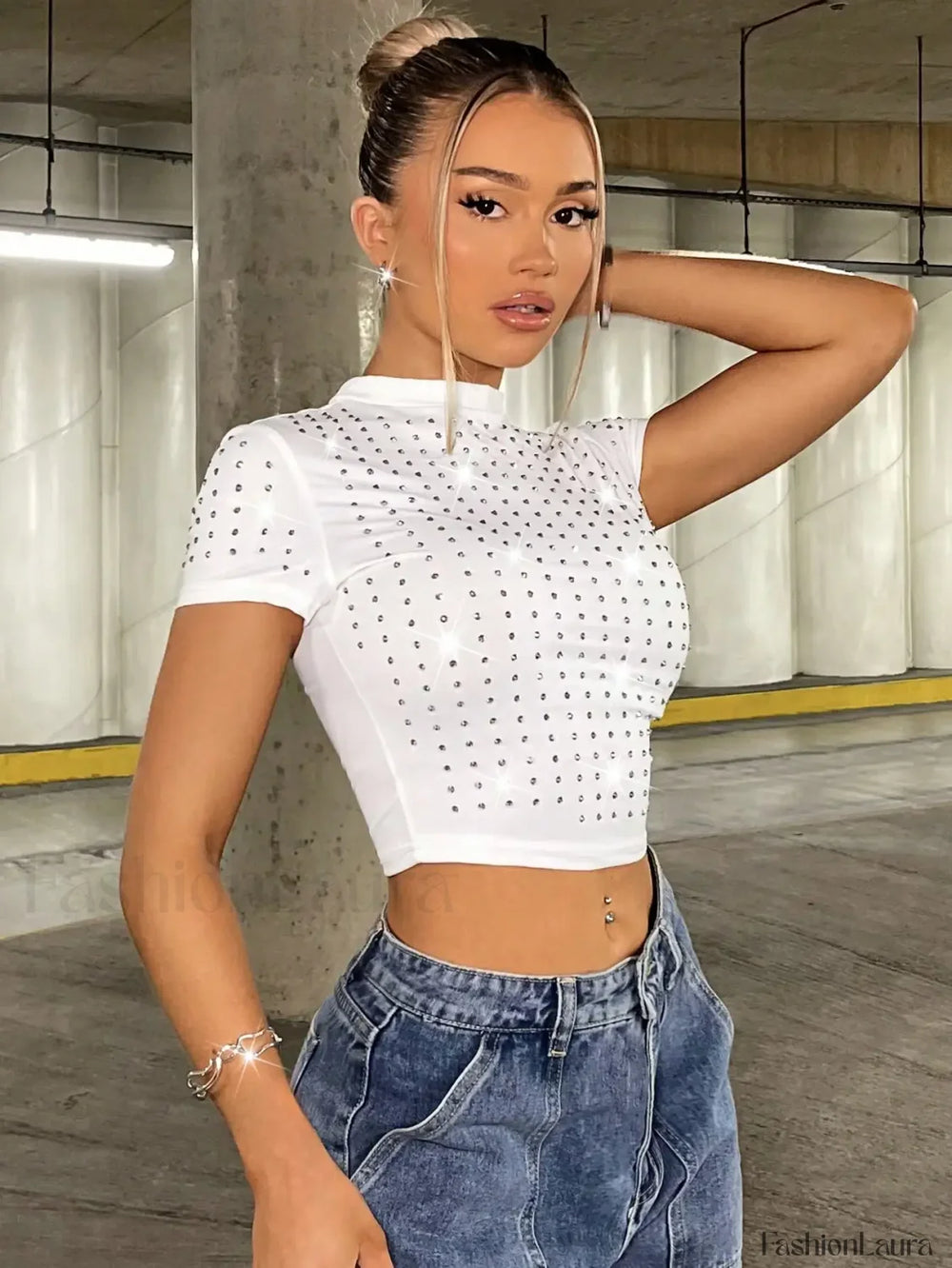 Spring Summer Sweet Spice Girl Slimming Crop Top