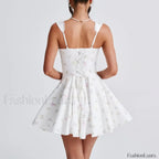 Square Collar Chic Floral Dress