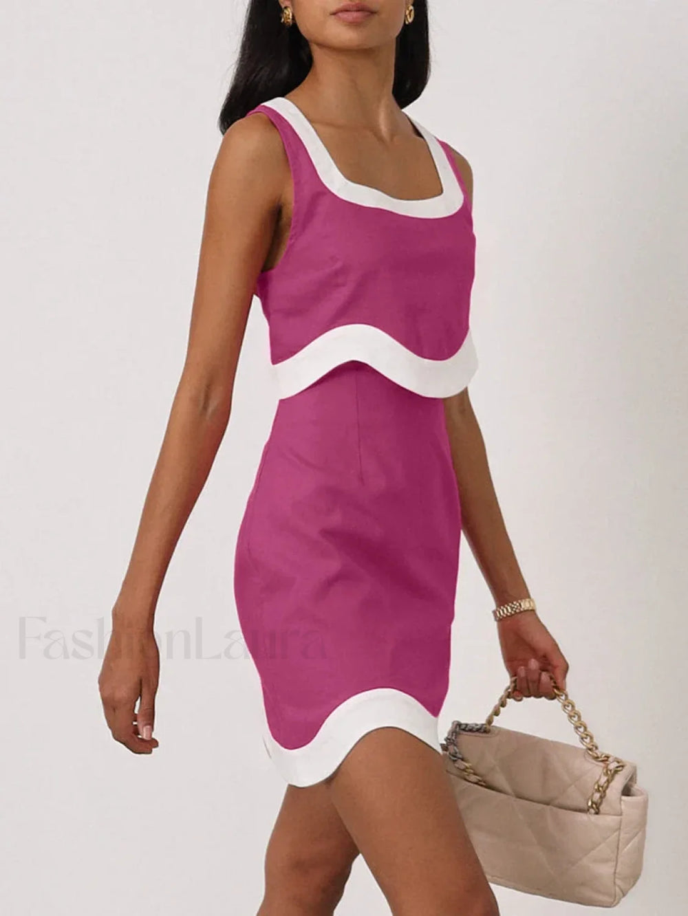 Square Collar Crop Skirt Nightwear Two Piece Set