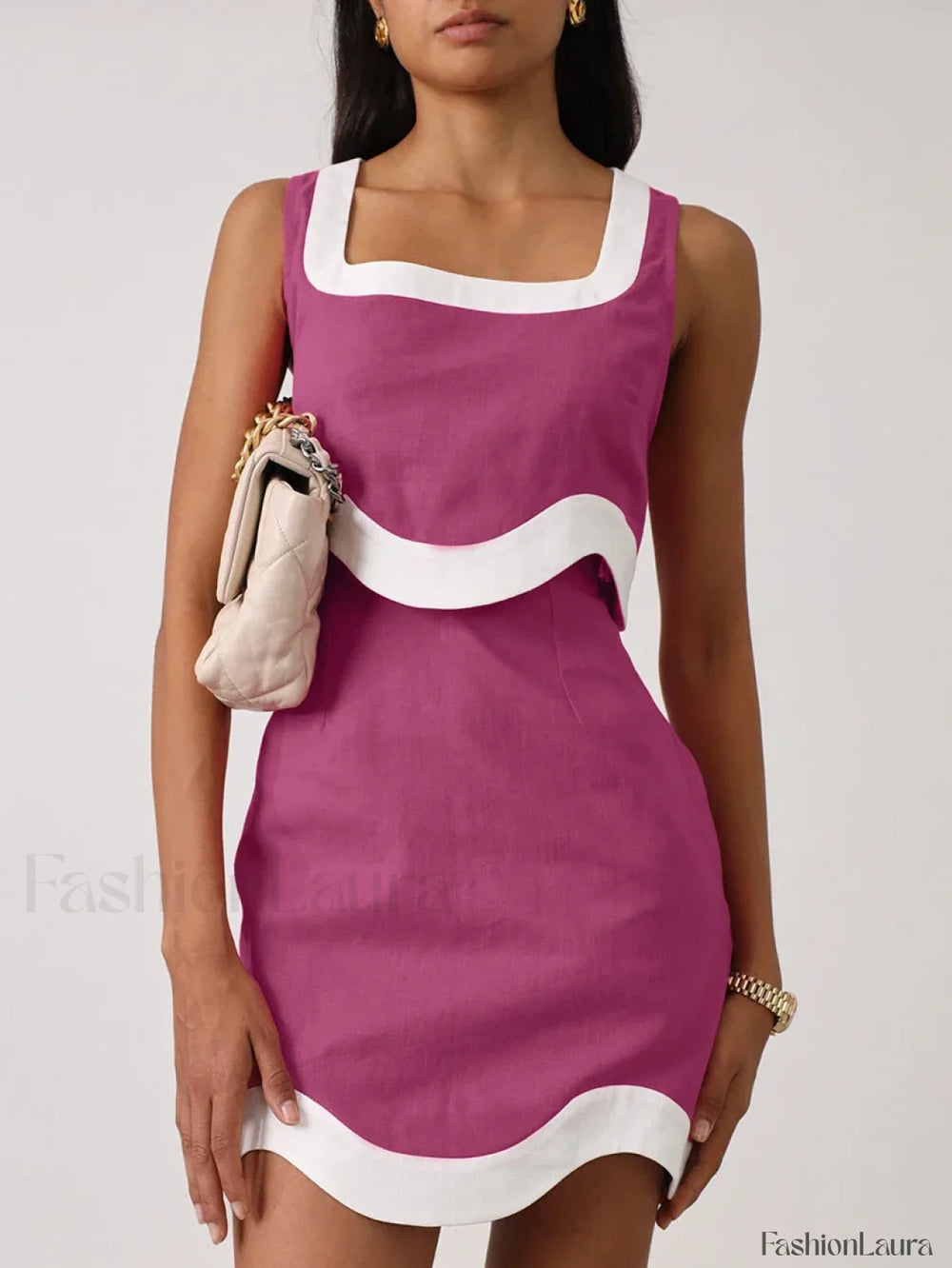 Square Collar Crop Skirt Nightwear Two Piece Set