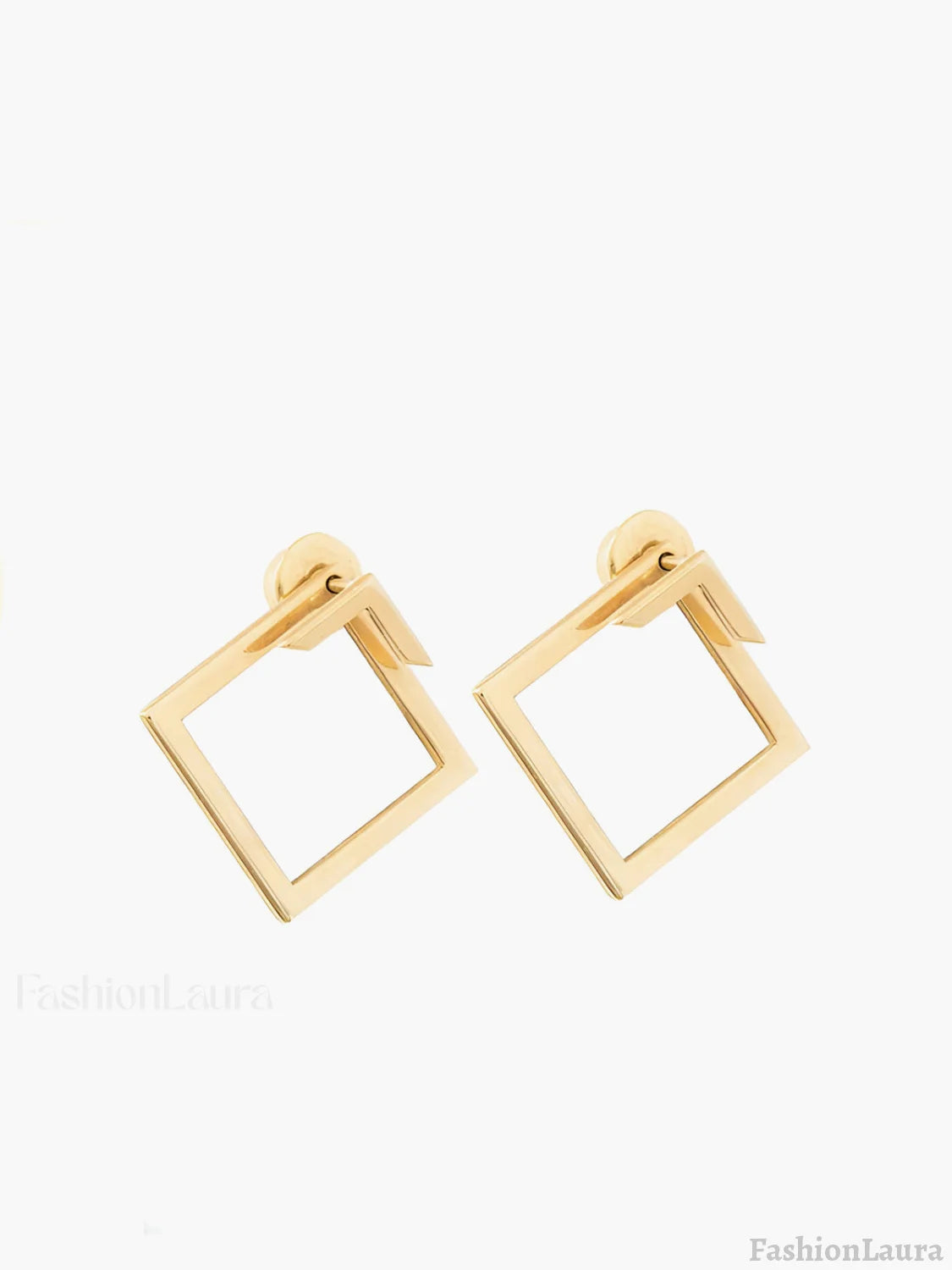 Square Geometric Stud Earrings Secondary image