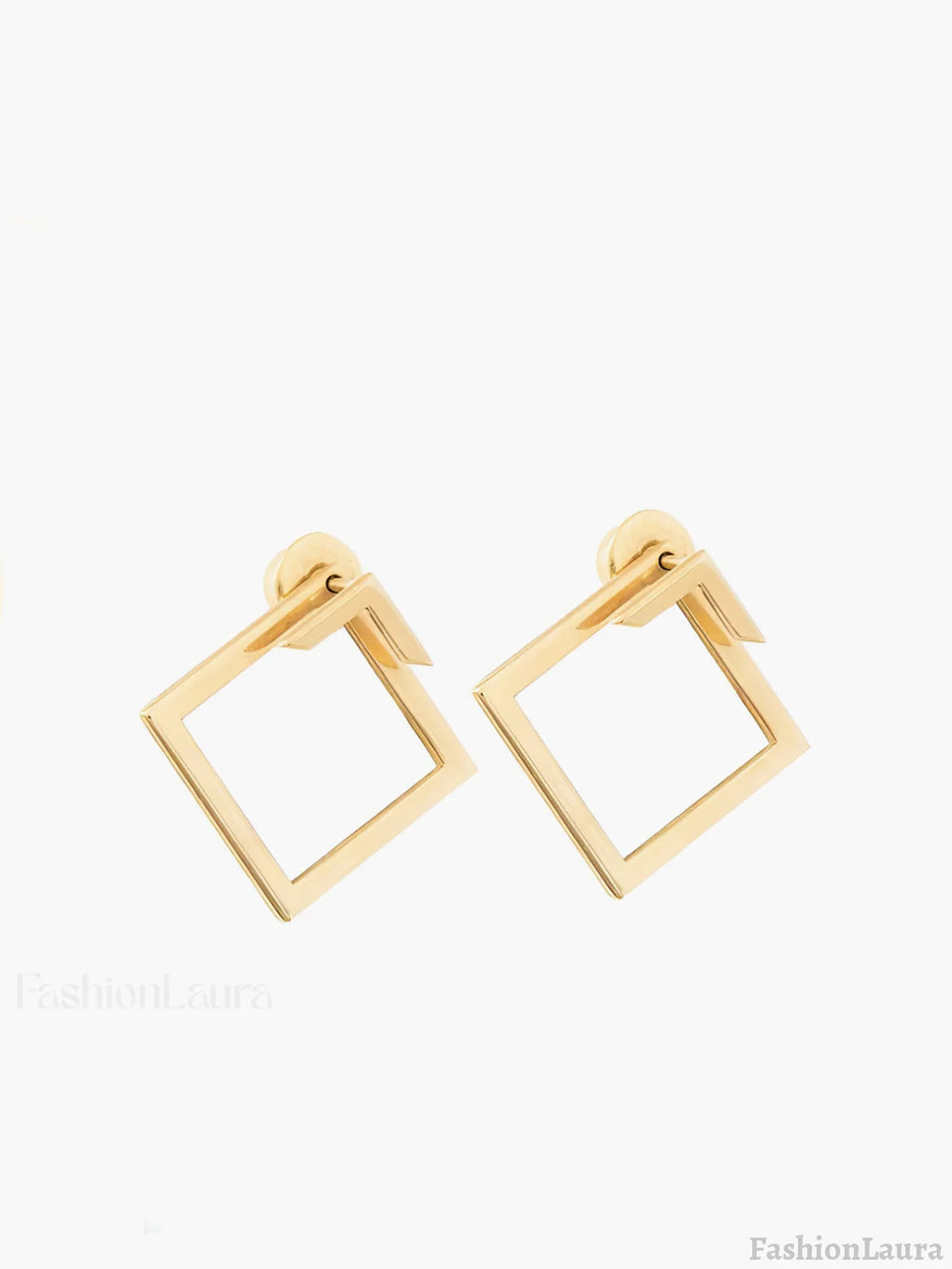Square Geometric Stud Earrings Gold / One Size Earrings