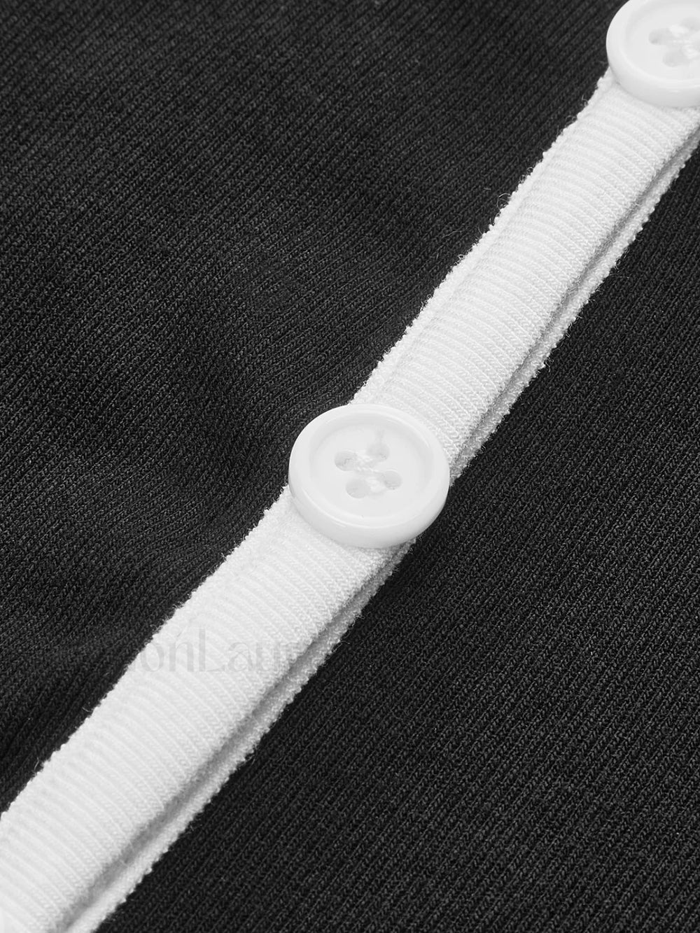 Square Neck Contrast Trim Long Sleeve Knit Shirt T Shirts