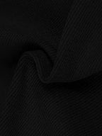 Square Neck Contrast Trim Long Sleeve Knit Shirt T Shirts