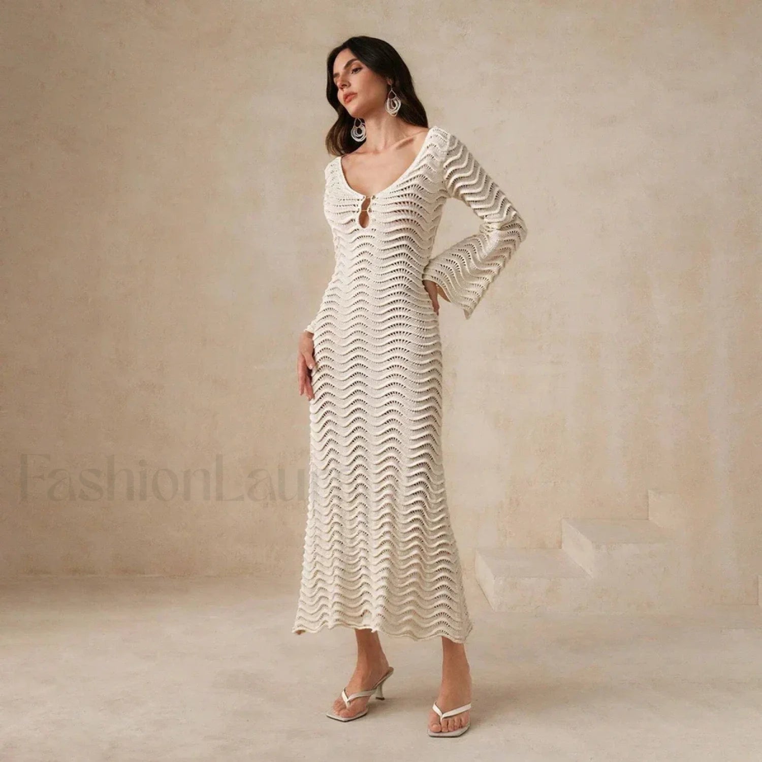 Square Neck Loose Jumper Cover Up