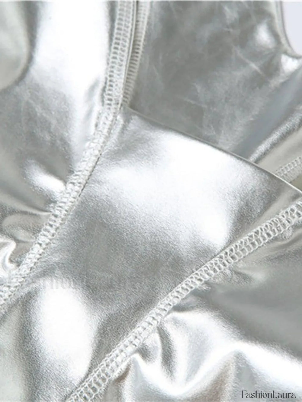 Stacked Low Waist Pu Pants Pants