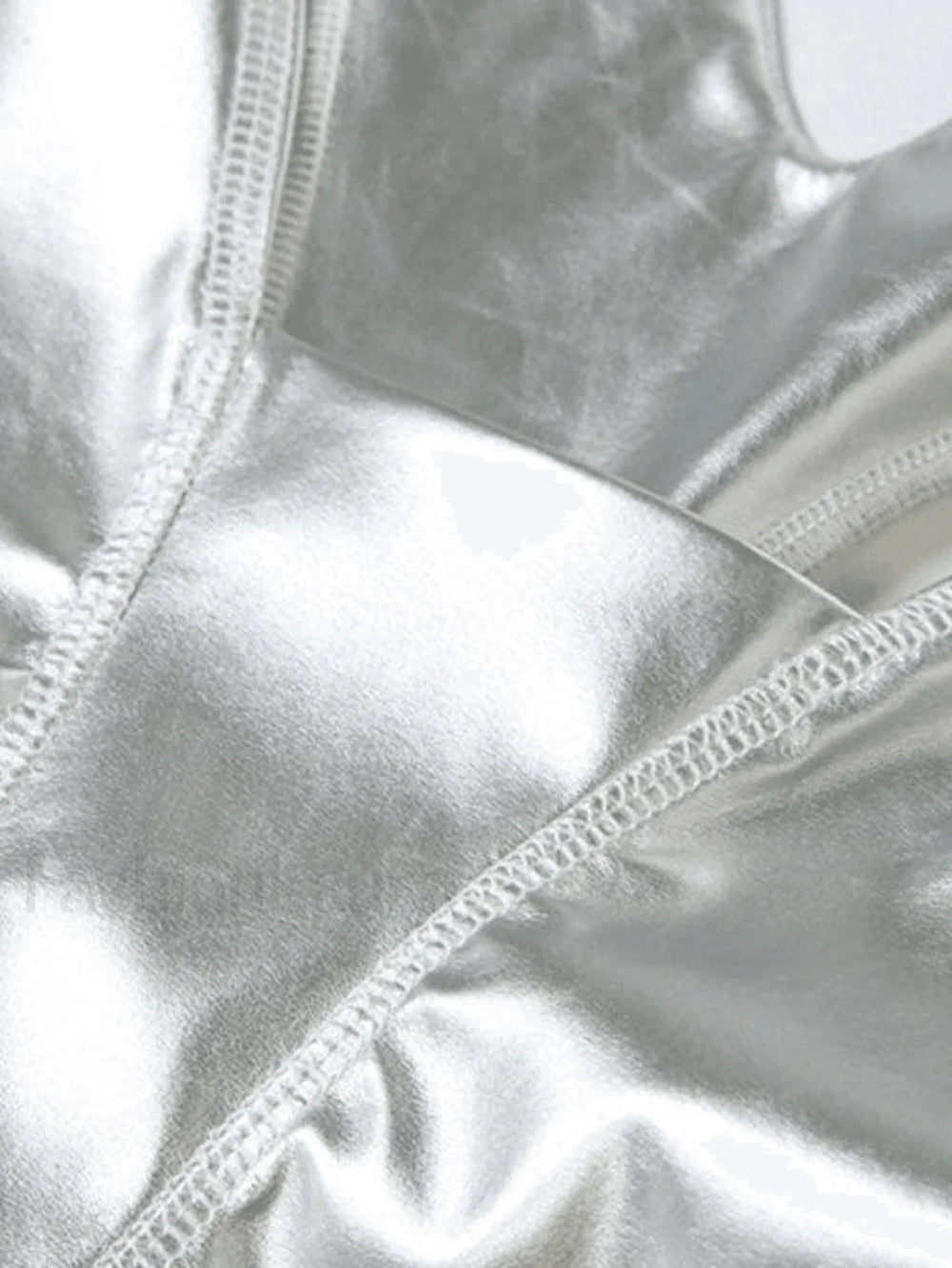 Stacked Low Waist Pu Pants Pants