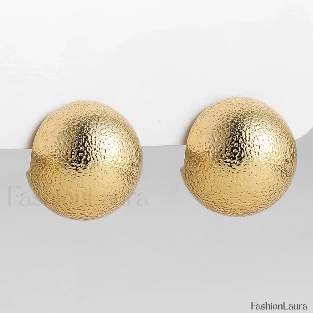 Stainless Steel Gold Plated Tear Drop Earrings Lightweight Smooth Metal Waterdrop Hoop Earring Gold Ball