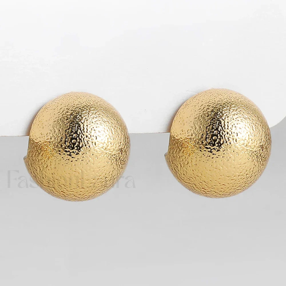 Stainless Steel Gold Plated Tear Drop Earrings Lightweight Smooth Metal Waterdrop Hoop Earring Gold Ball