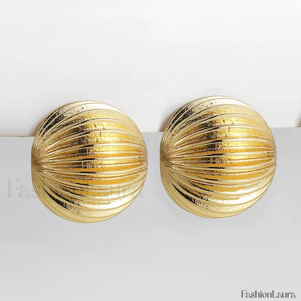 Stainless Steel Gold Plated Tear Drop Earrings Lightweight Smooth Metal Waterdrop Hoop Earring Gold ball