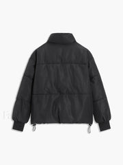 Stand Collar Zip Trendy Up Puffer Coat Winter Coats