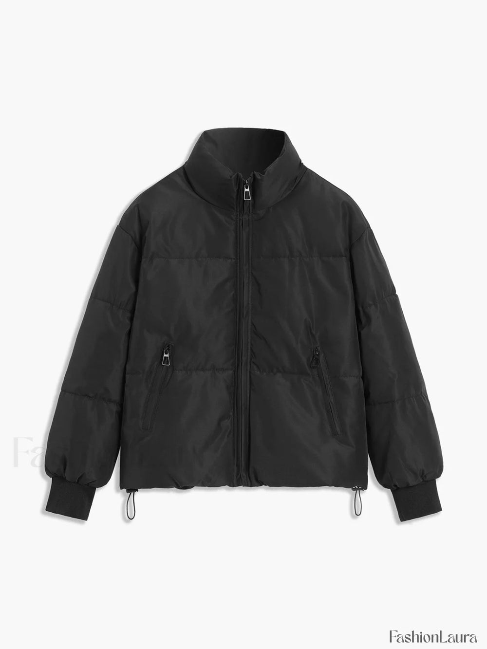 Stand Collar Zip Trendy Up Puffer Coat Winter Coats