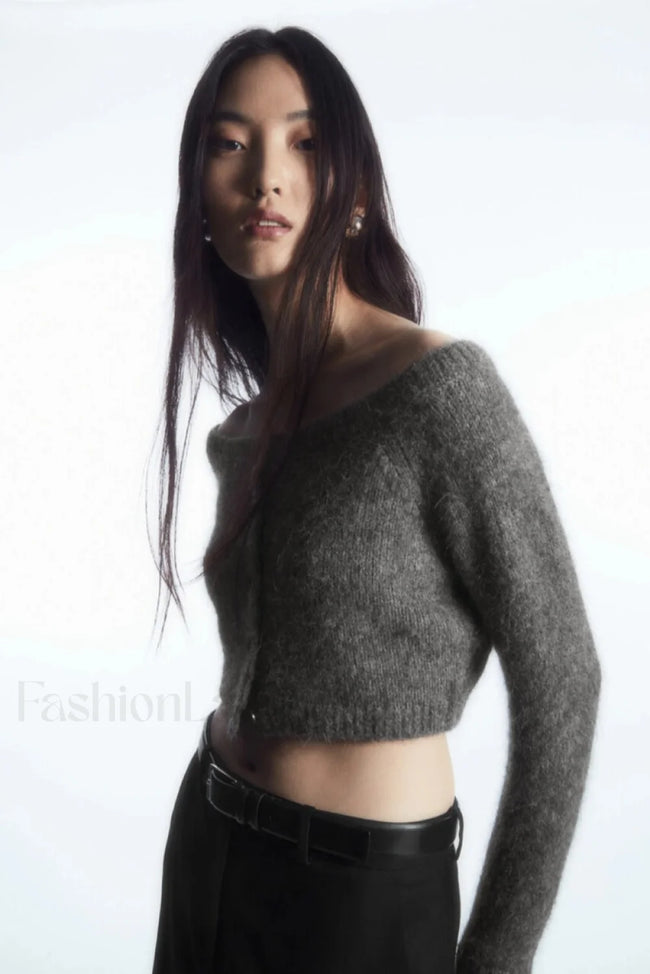 Standard Fit Wide Neck Cardigan Main image