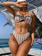 Steel Support Spicy Gather Bikini Set Dark Brown / S