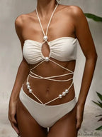 Strap Swimsuit Pearl Magda Bikini Set White / S