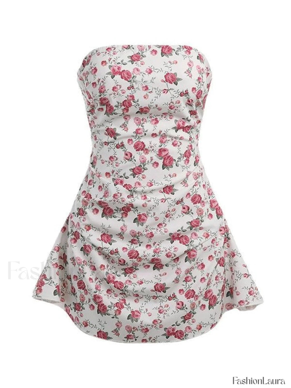 Strapless Floral Mini Dress Mini Dresses