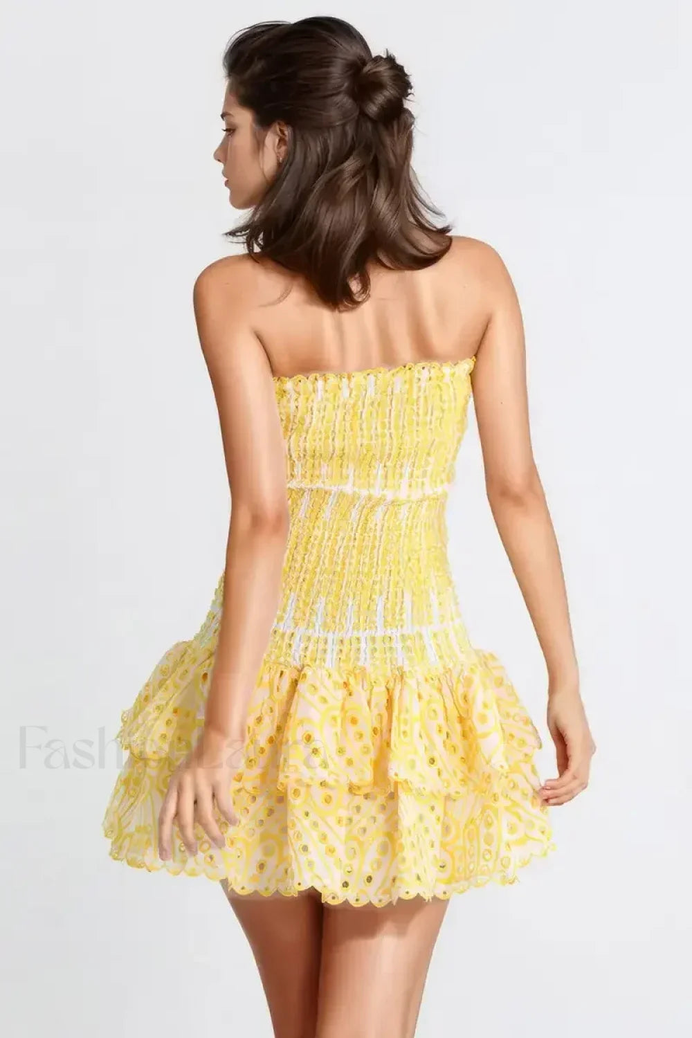 Strapless Flower Embroidery Mini Dress Secondary image