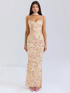 Strapless Skirt Two Piece Maxi Dress