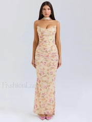 Strapless Skirt Two Piece Maxi Dress