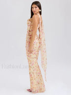 Strapless Skirt Two Piece Maxi Dress