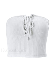 Street Tie Half Cardigan Bandeau Top Tops&Tees