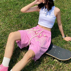 Streetwear Pink Skateboard Jogging Short